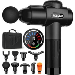 TOLOCO Percussion Massage Gun EM26 Deep Tissue Pain Relief 10 Heads Silent